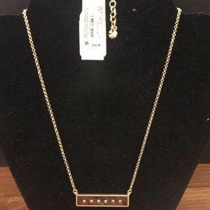 Lucky Brand Gold Tone & Acetate Rivet Bar Necklace
